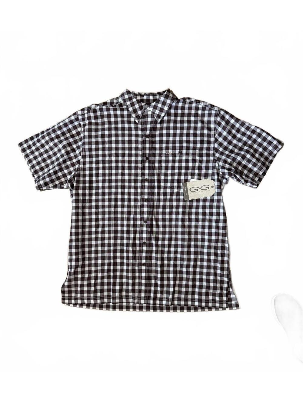 GameGuard Outdoors Men's Chocolate Plaid Short Sleeve Shirt XL NWT Venting